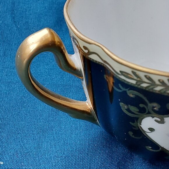 Stunning vintage Noritake teacup and saucer set hand painted flowers gold moriag - Picture 9 of 14